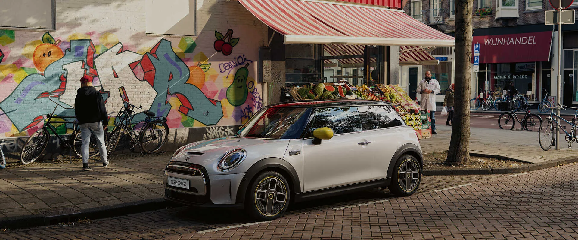 Close-up of futuristic alloy wheels on MINI Electric