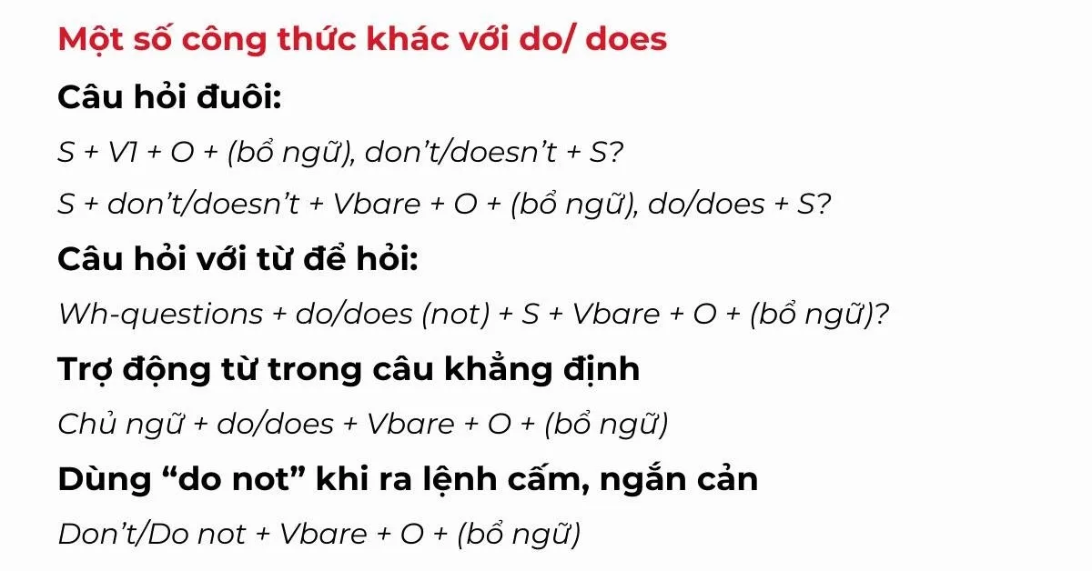 Advanced usage patterns of do and does in English grammar
