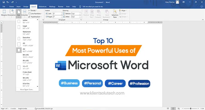 Microsoft Word document features and professional uses overview