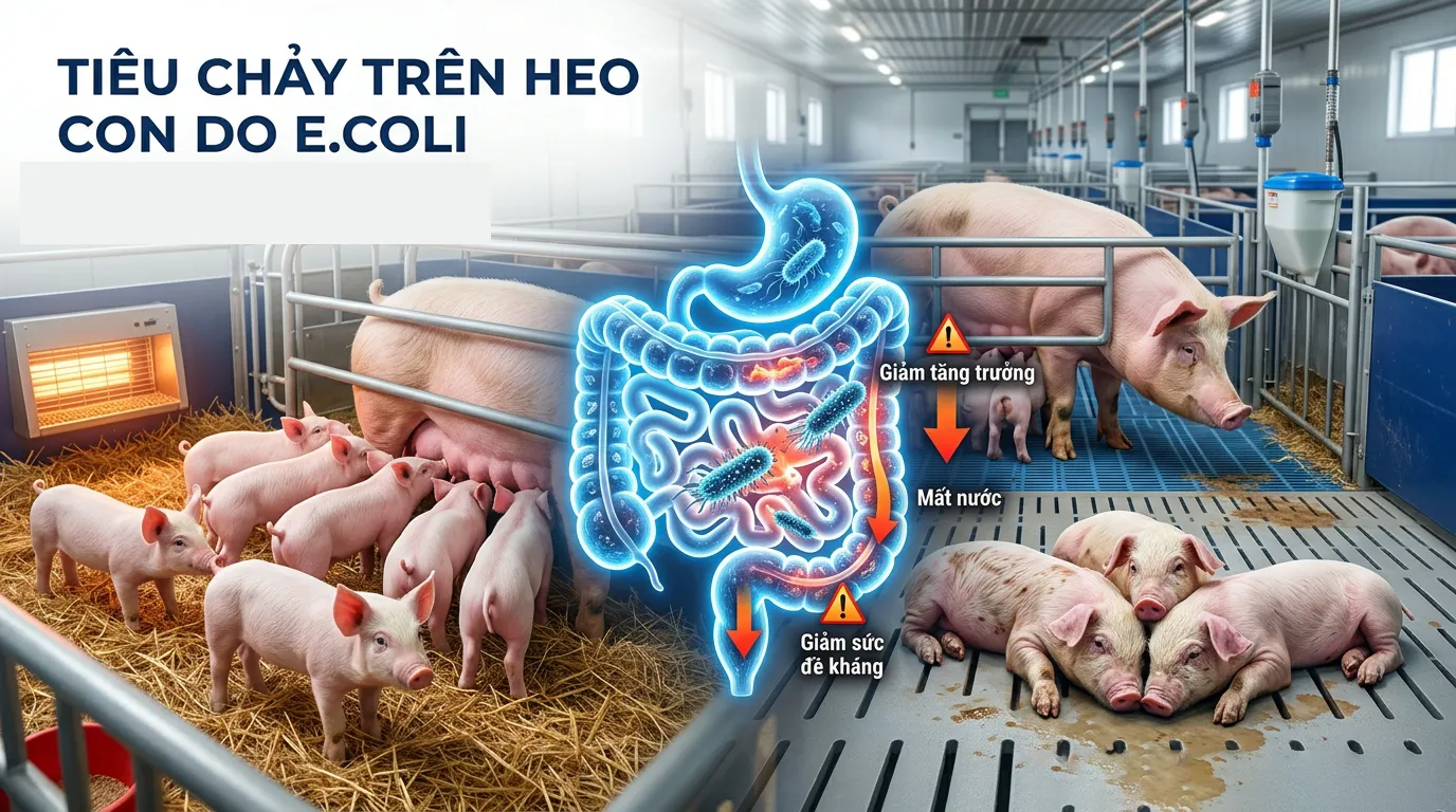 Healthy piglets in a modern farrowing facility
