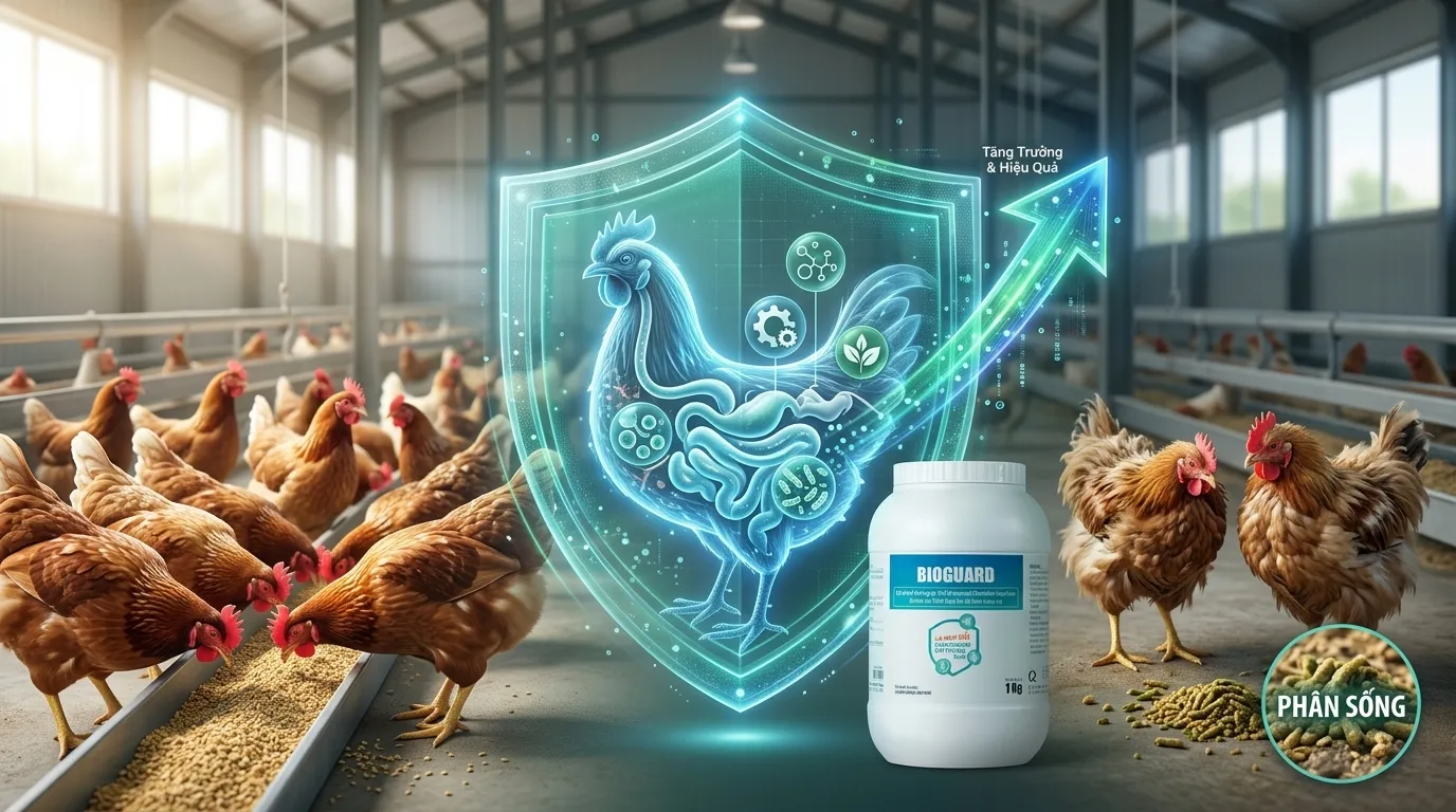 Poultry flock receiving proper nutrition and health management