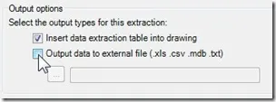 Example exported data file options and output preview