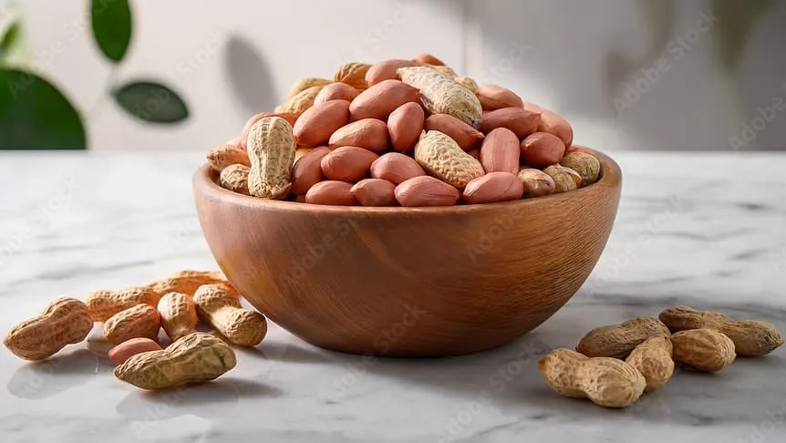 Freshly harvested peanuts in their shells