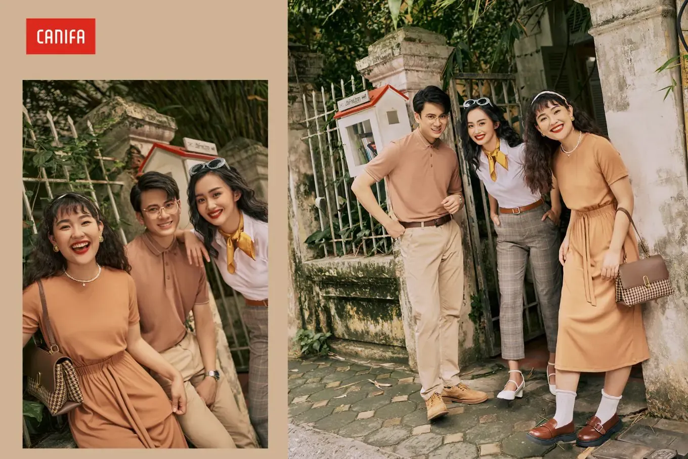 Elegant vintage fashion style with retro outfits and classic silhouettes