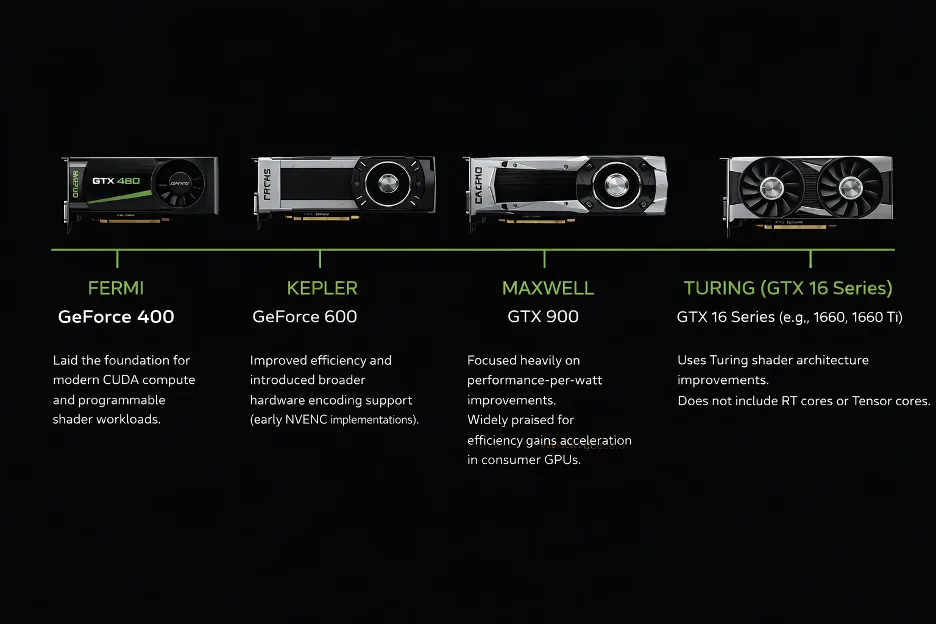 Evolution of GTX GPU performance across generations
