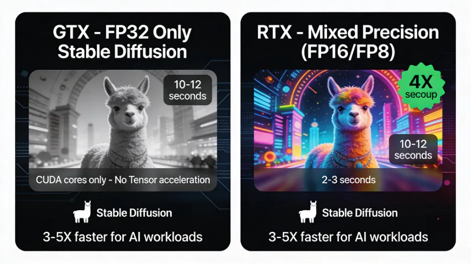 GTX vs RTX performance in AI and deep learning workloads