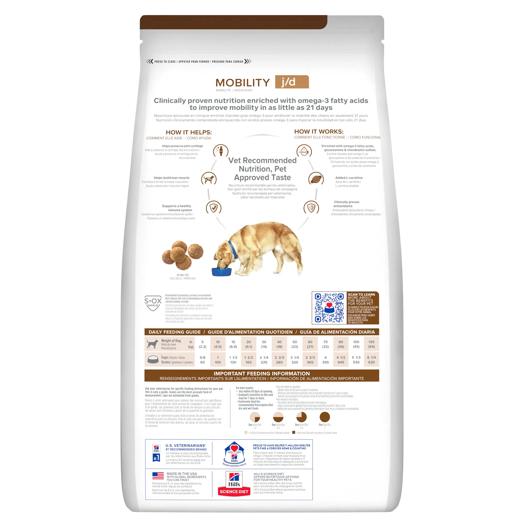 Hill's Prescription Diet j/d Dry Dog Food packshot featuring chicken flavor