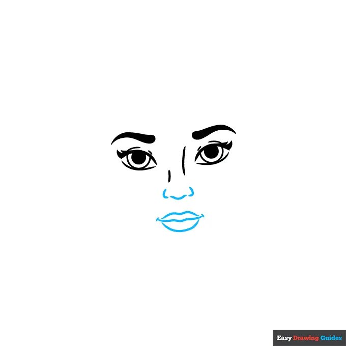 Pretty Girl step-by-step drawing tutorial: step 3