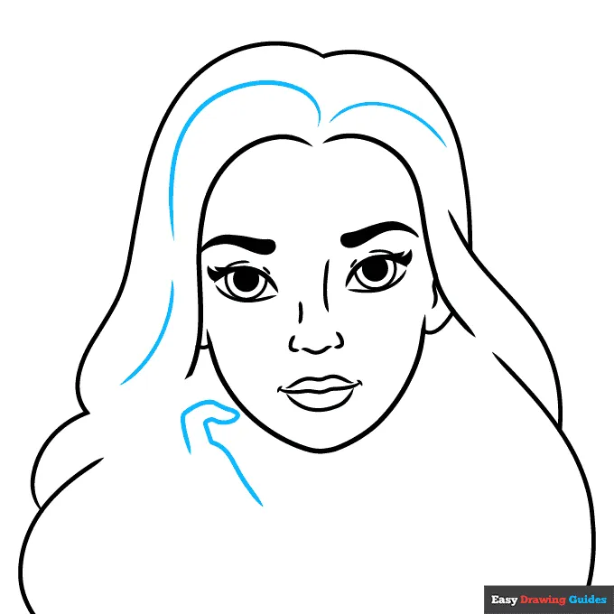 Pretty Girl step-by-step drawing tutorial: step 6