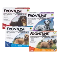 FRONTLINE® PLUS product bottle and pipette displayed clearly for product identification