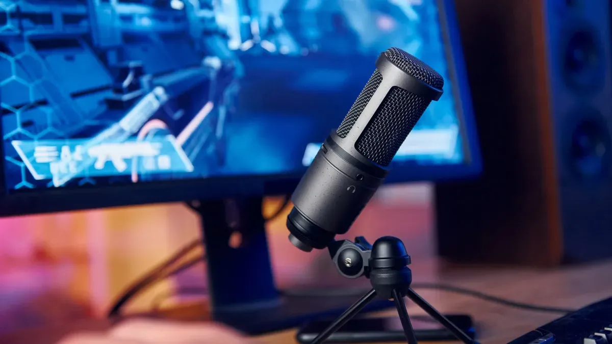 A collection of modern gaming microphones for streaming and content creation