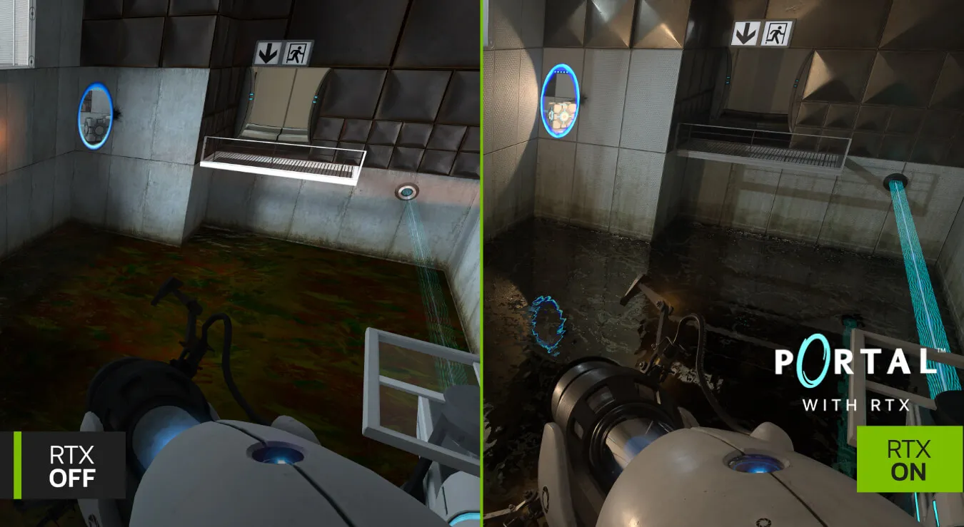 Real-time ray tracing effects demonstrating realistic lighting and reflections