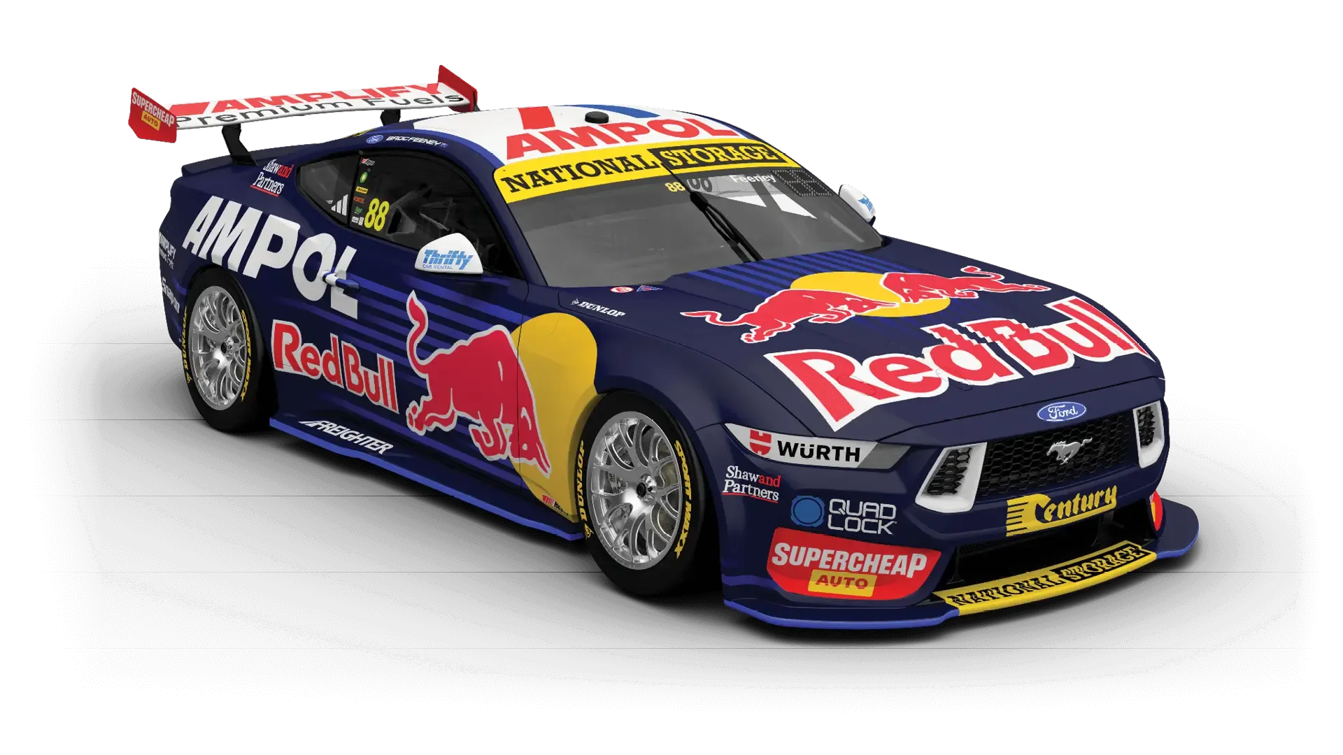 Red Bull Ampol Racing's 2026 high-performance Ford Mustang race car on track