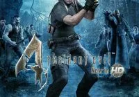 Leon Kennedy aiming weapon at zombies in dark village in Resident Evil 4