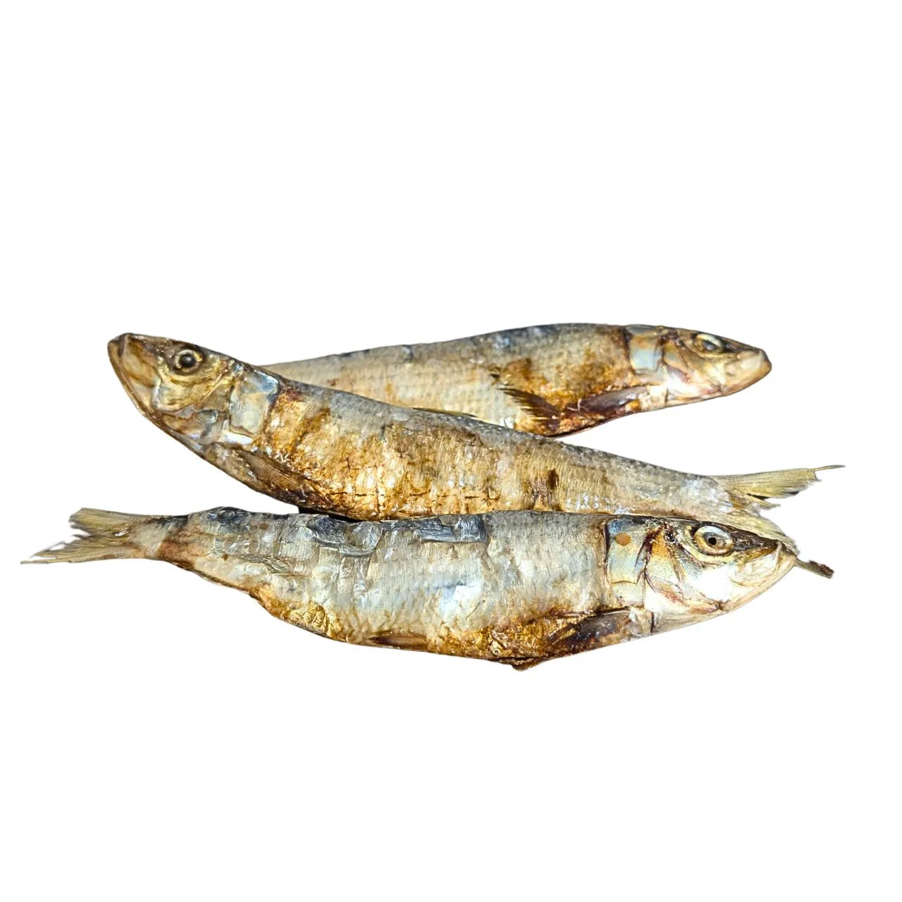 Whole dehydrated sardines used as natural dog treats rich in omega-3 fatty acids and protein