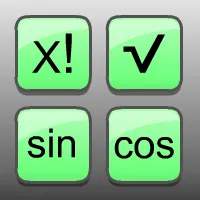 Scientific calculator interface displaying advanced mathematical functions and equation input screen