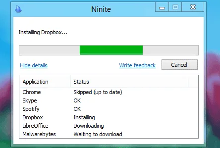 A Ninite Installer interface showcasing a seamless installation process