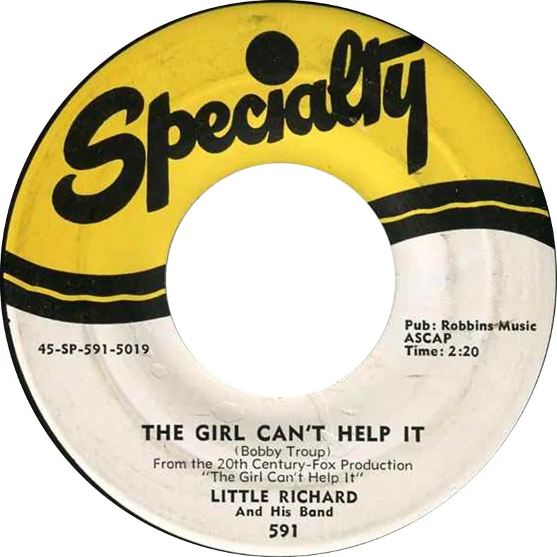 The Girl Can't Help It single art — Little Richard's contribution to the landmark 1956 rock'n'roll film