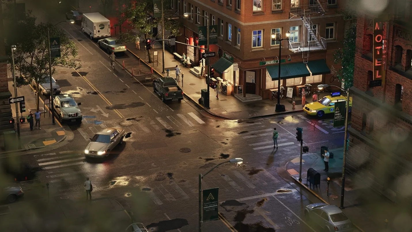 High-quality Twinmotion project cover showing a rendered exterior scene with foliage and lighting