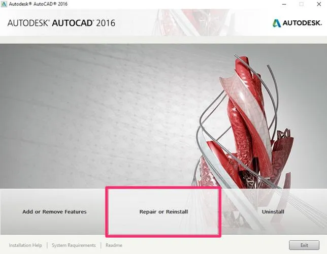 AutoCAD uninstall/reinstall process illustration
