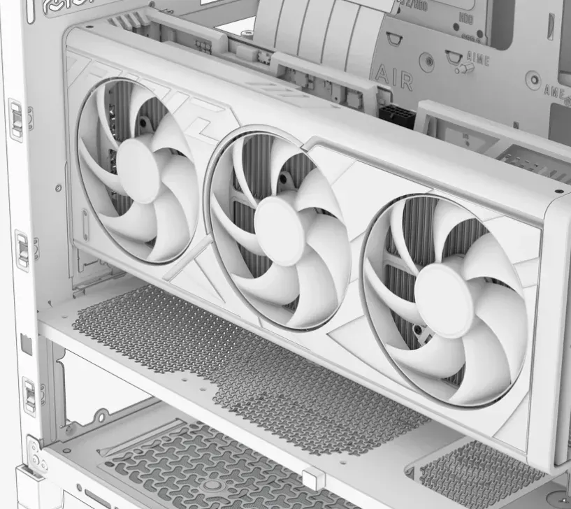 Vertical GPU installed close to side panel affecting airflow space