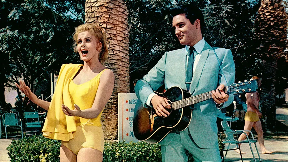 Elvis Presley and Ann-Margret in a high-energy Las Vegas musical performance