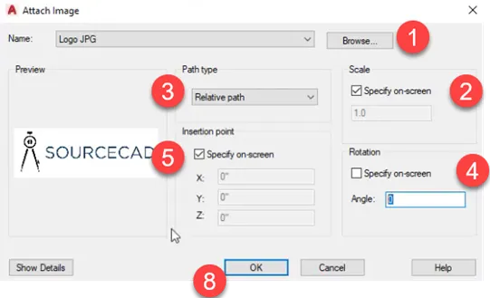 Attaching image reference in AutoCAD using external reference workflow