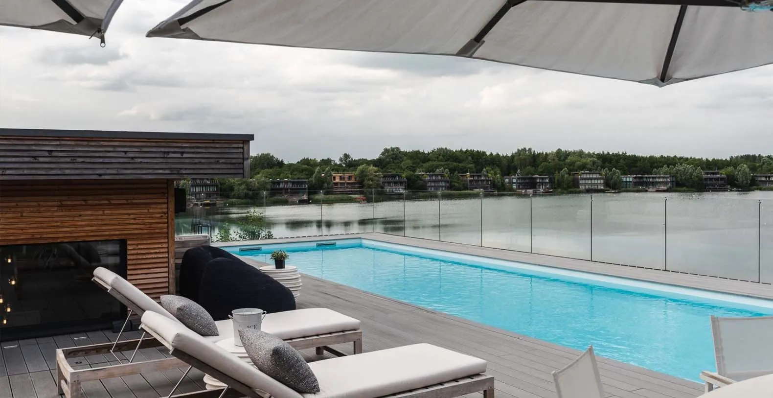 Countryside lakefront property in the Cotswolds region of England