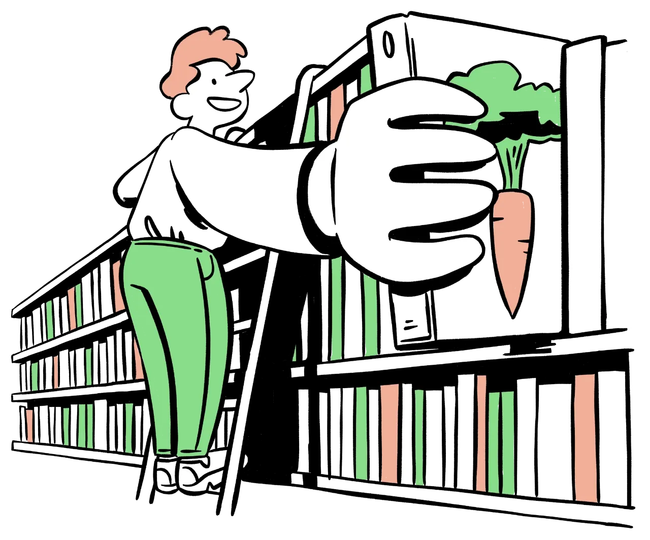 Digital library shelf representing access to millions of academic papers