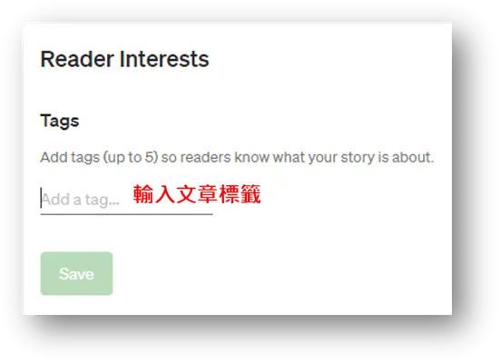 Adding topic tags to a Medium article before publishing