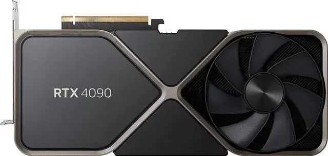 NVIDIA GeForce RTX 4090 Founders Edition graphics card with titanium-black cooling design and dual axial fans