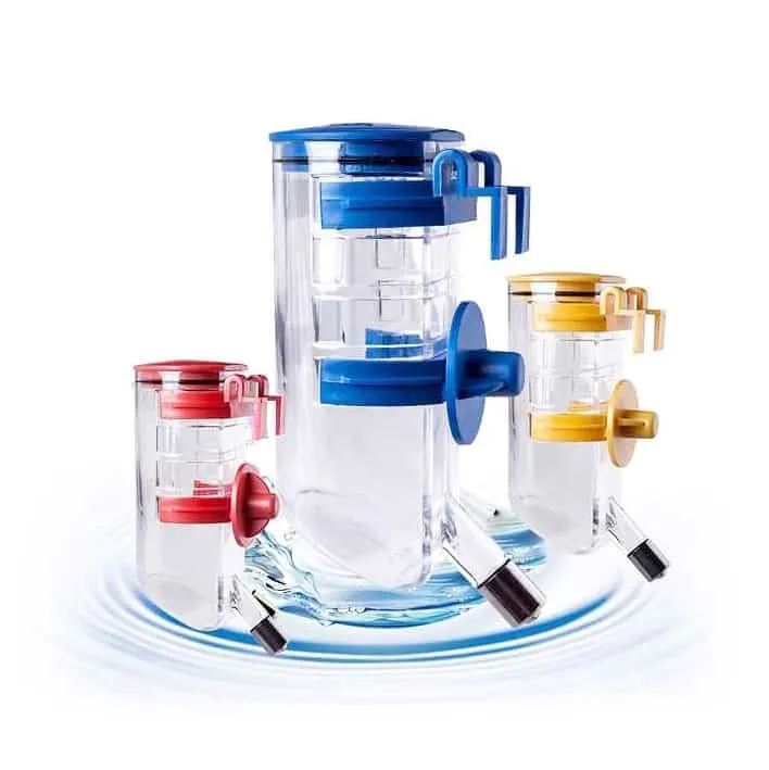 Gate-mounted water dispenser for dogs and cats in a home cage setup
