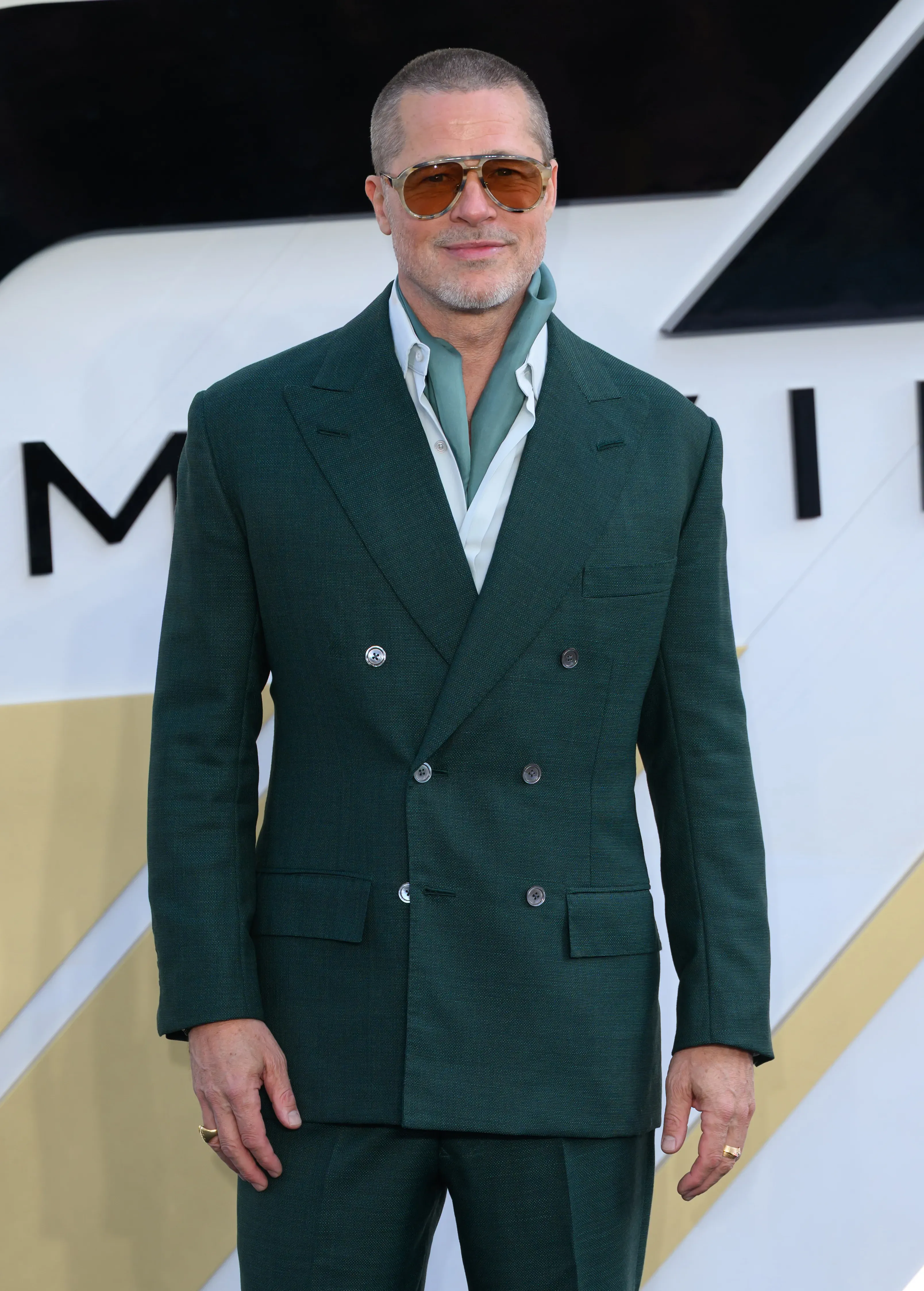 Brad Pitt attends the F1 movie premiere.