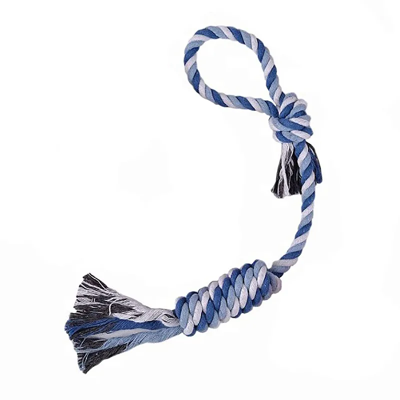 Durable rope toy with natural fibers for interactive play and dental health