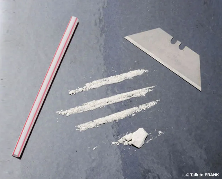 Cocaine powder associated with stimulant use