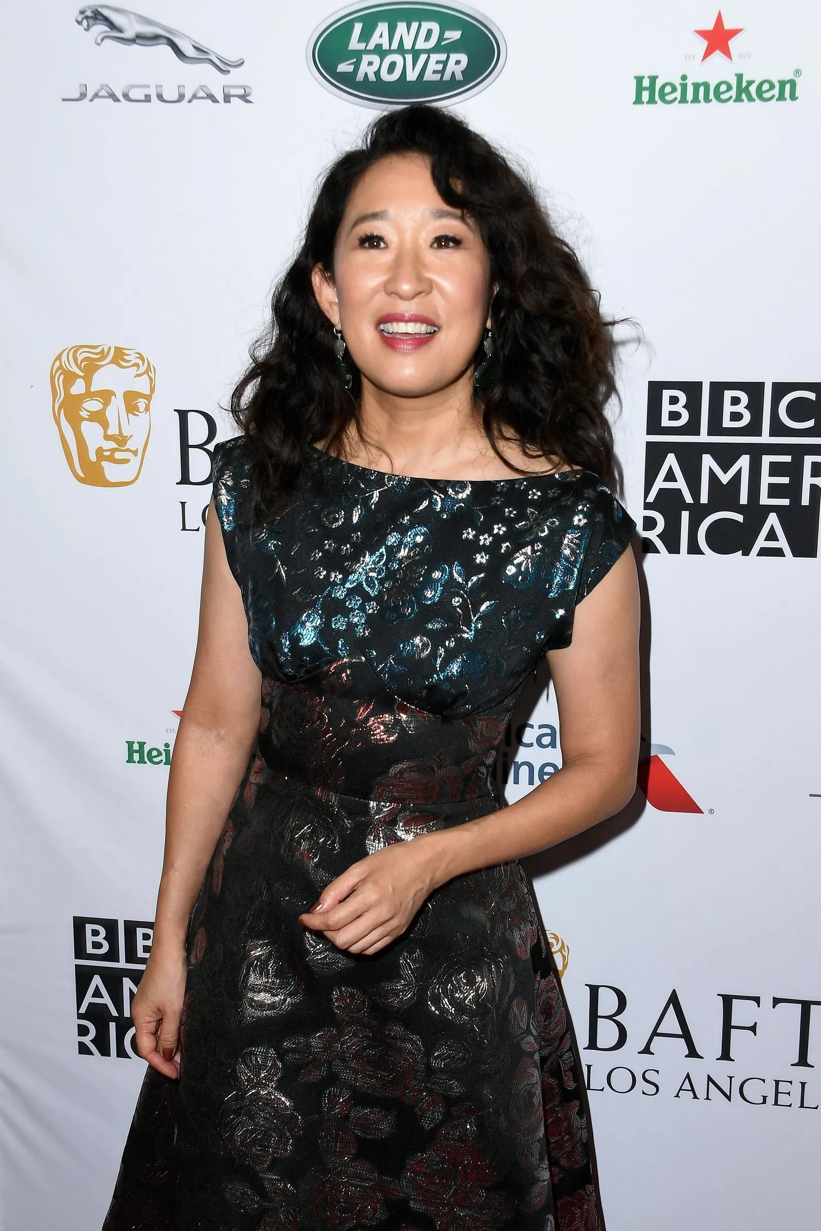 Sandra Oh with glamorous voluminous curls