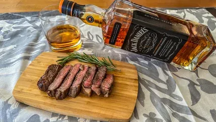 Jack Daniel's Sinatra Select served neat in a crystal rocks glass