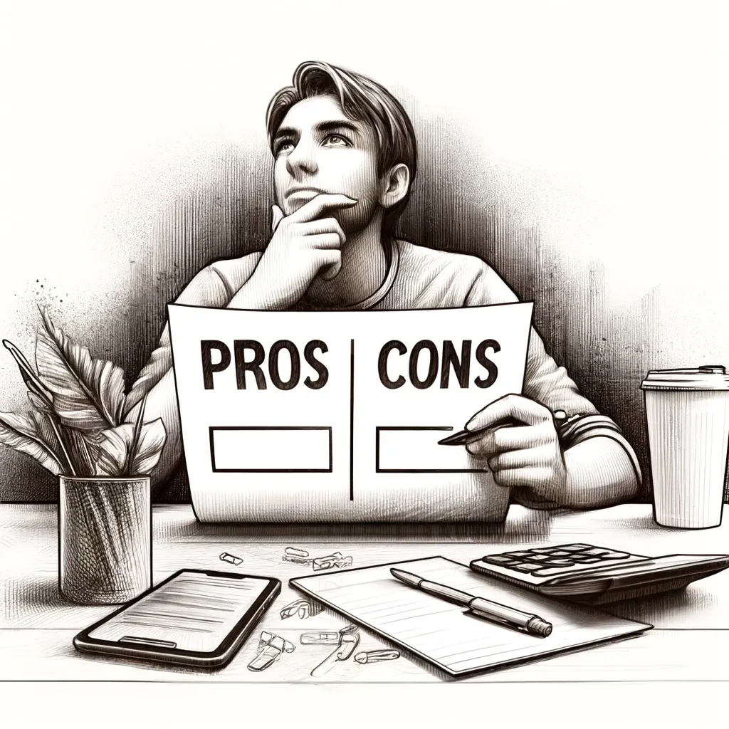 Person analyzing data and drawing conclusions from information