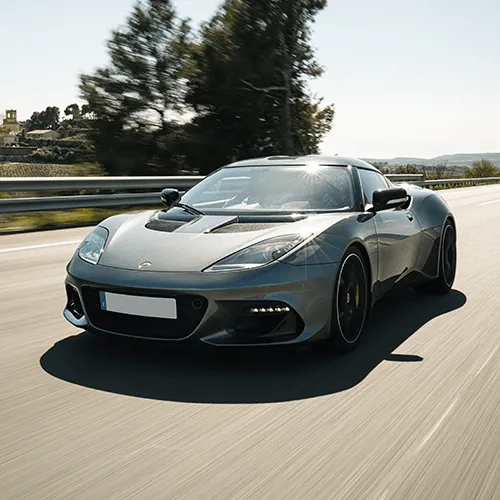 Lotus sports car highlighting lightweight engineering and aerodynamic design principles