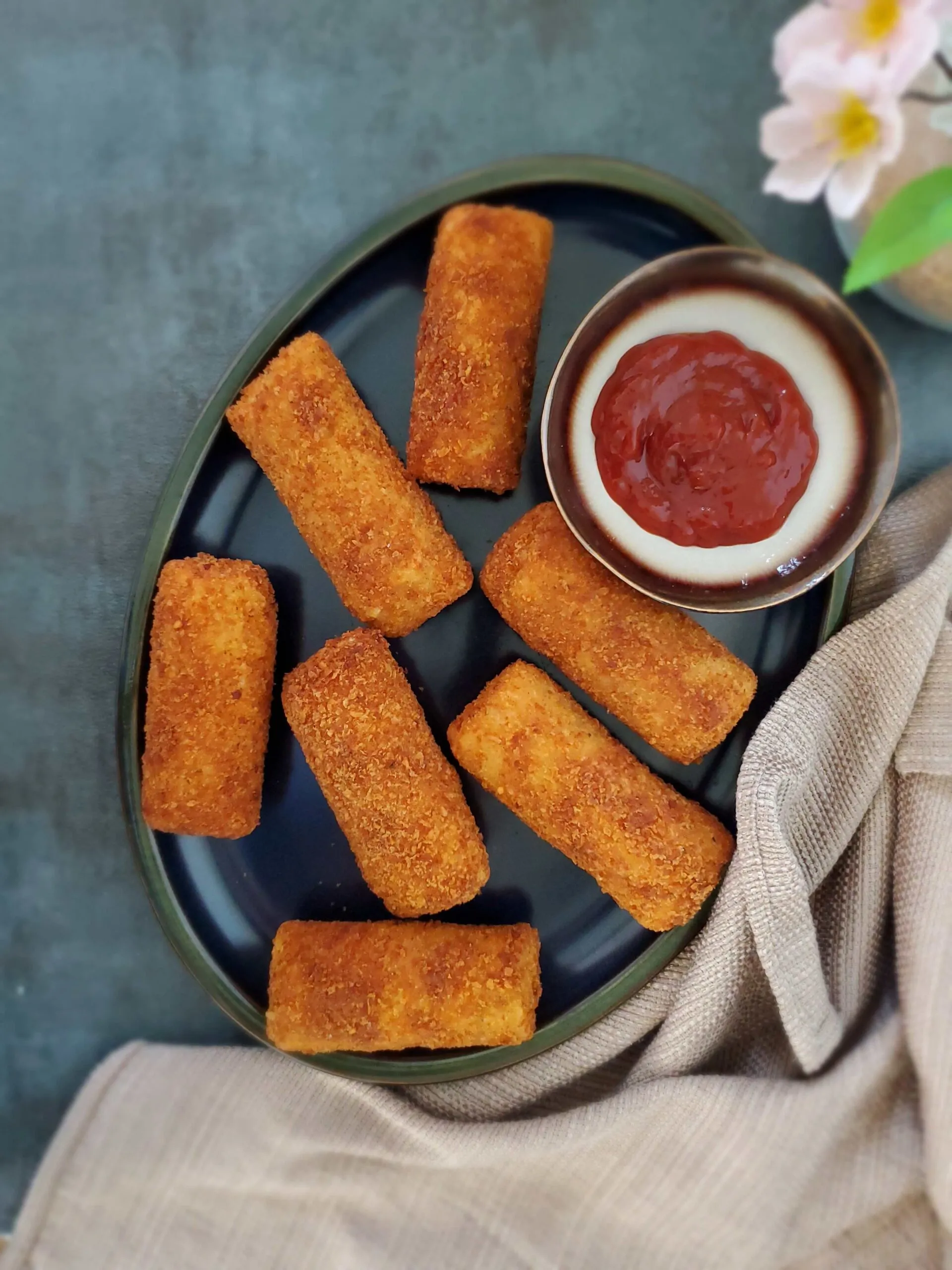 Sri Lankan fish rolls served on a plate