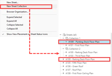 Sheet Collections feature organizing drawings into grouped folders