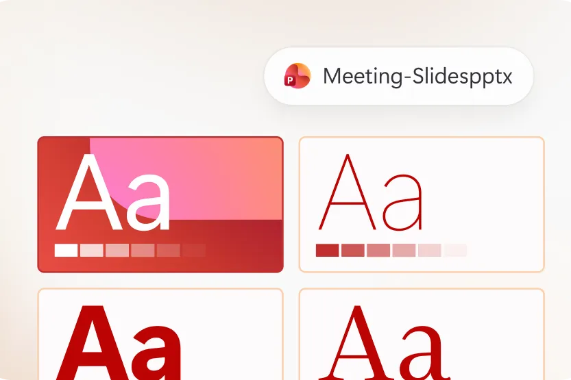 PowerPoint agent interface for building presentation slides from documents