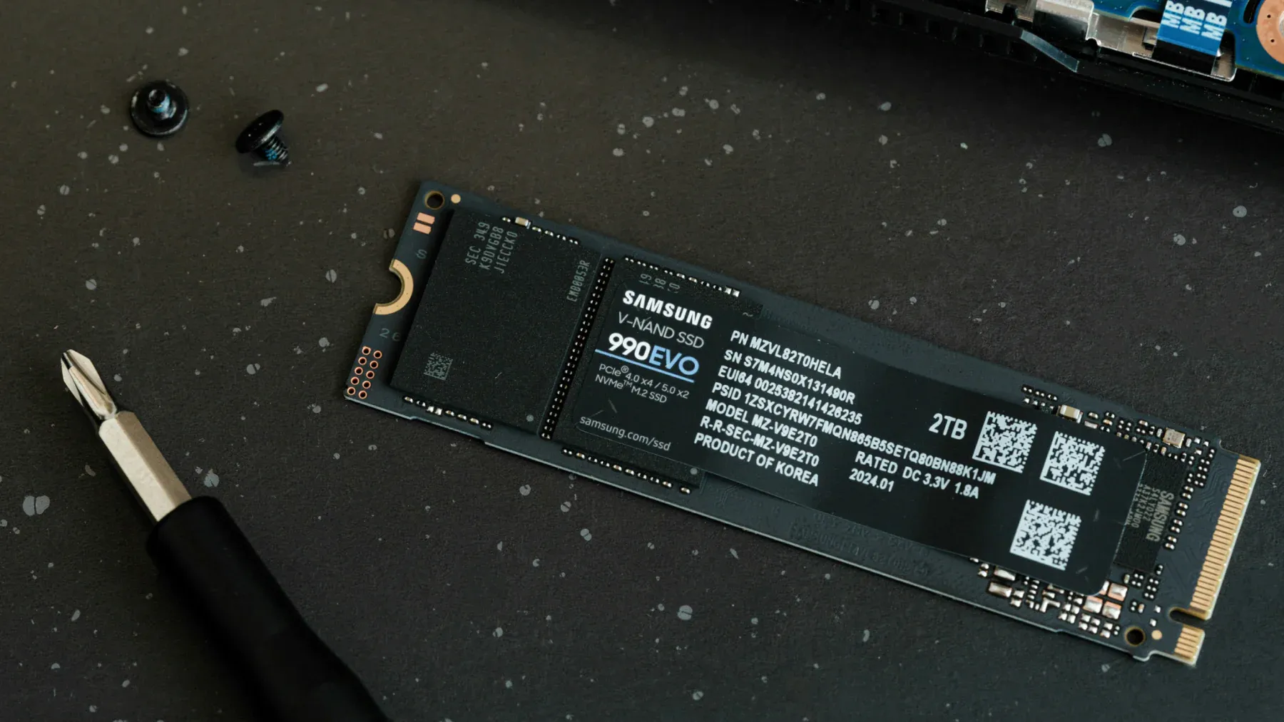 High-performance NVMe SSD close-up