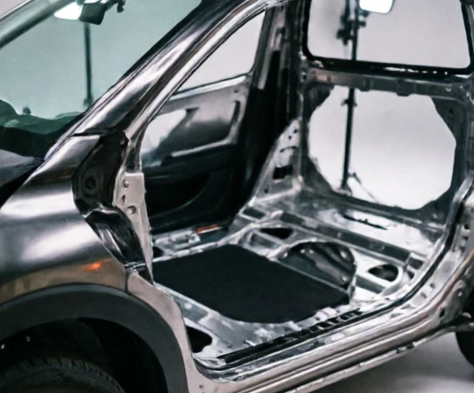 Tata Nexon’s advanced high-strength steel frame designed to absorb impact energy during collisions