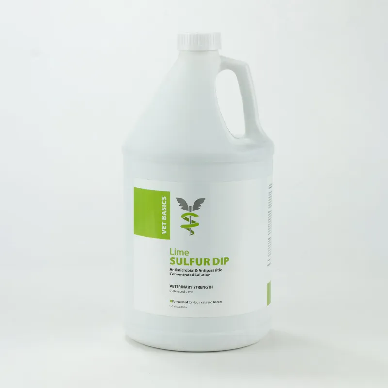 Vet Basics Lime Sulfur Dip antimicrobial treatment for pets and livestock skin conditions