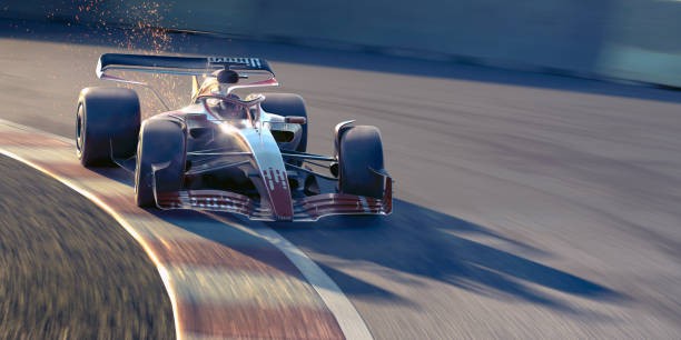 Track-focused sports car navigating a tight corner on a racing track with precision engineering and high grip tires