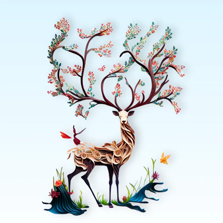 Rolled paper art masterpiece made from recycled paper strips