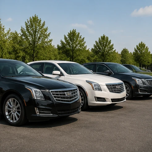 Different Cadillac XTS trim appearances showing luxury sedan equipment variations and exterior styling differences