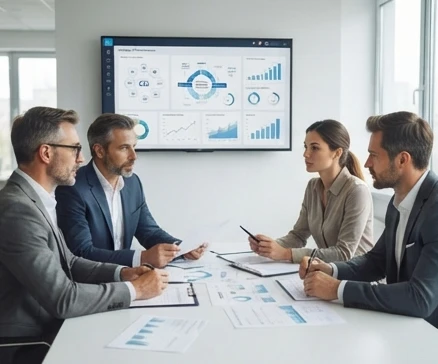 Business excellence management framework connecting leadership, processes and stakeholder results