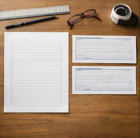 Printed check draft compared with physical check stock for alignment testing